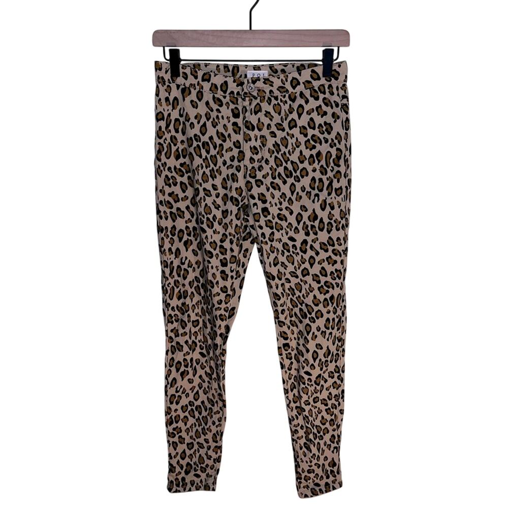POL cheetah print skinny lightweight jeans S
